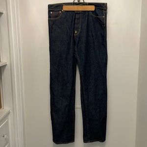 RMC Martin Ksohoh Dark Denim Lot 1001 Size 36 Jeans Embroidered